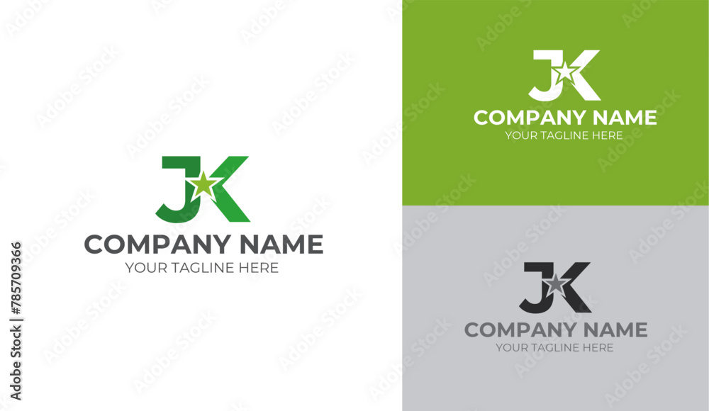 JK Letter Logo Design Template JK Star Logo Design template JK Letter Logo Design Template JK Star Logo Design template