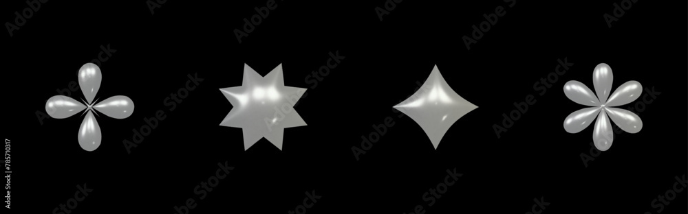 Realistic set 3d elements chrome y2k for web design. Trendy geometric silver elements. Vector y2k illustration Realistic set 3d elements chrome y2k for web design. Trendy geometric silver elements. Vector y2k illustration
