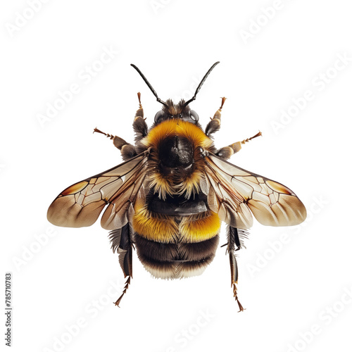 Bee close up on white Background.
