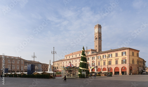 Piazza Aurelio Saffi, City Hall. Forli, Italy photo