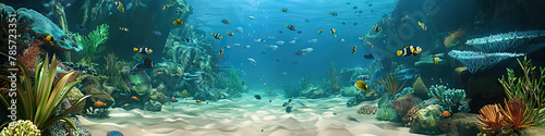 Oceanic Hide and Seek: 3D Model of an Underwater Playground with Animated Sea Creatures