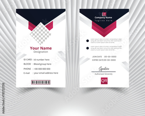 Corporate Creative Modern and minimalist Business ID Card template on white background.