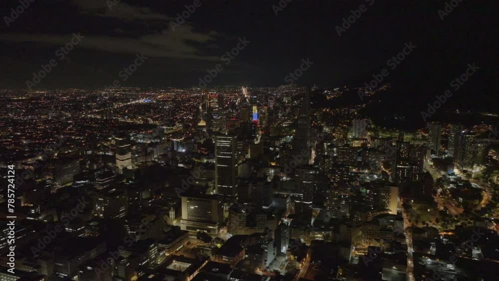 Colombia city Bogota aerial Night