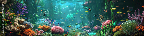 Coral Cove Playground: 3D Model Featuring Animated Sea Creatures in a Vibrant Underwater Setting