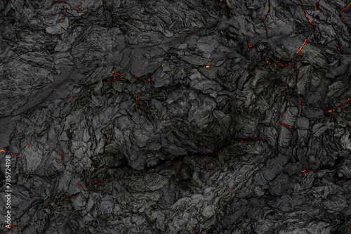 Aerial view of the texture of a solidifying lava field © Lukas Gojda