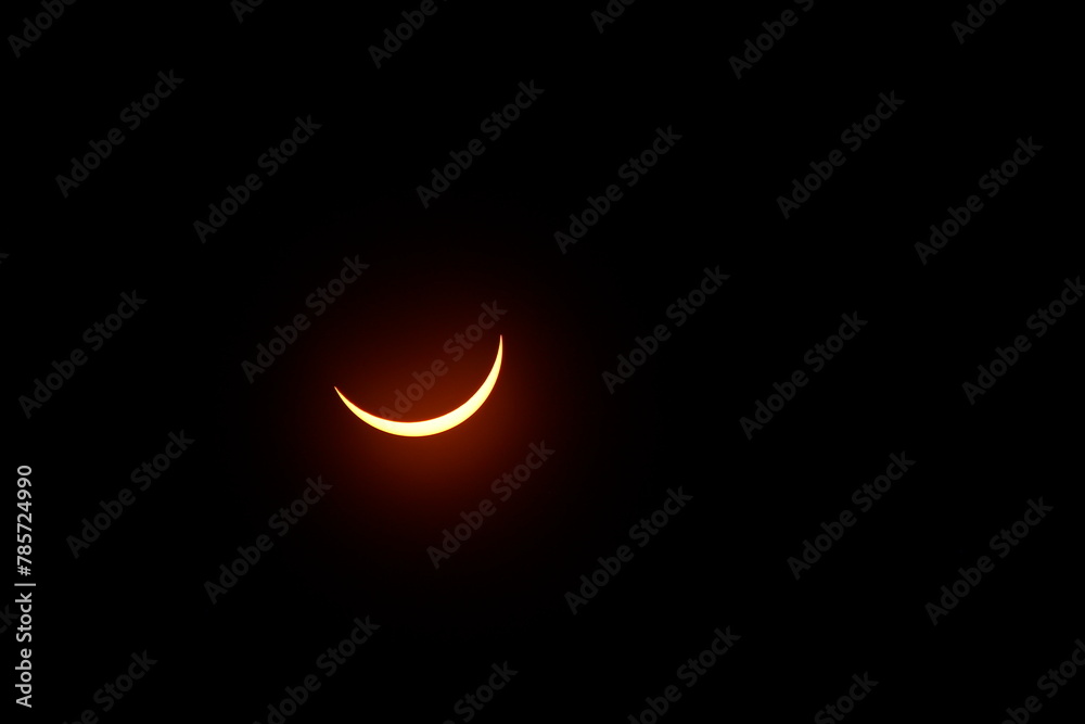 View of a Partial Solar Eclipse, After Third Contact, Sun Seen with Solar Filter, April 8, 2024, Dublin, Ohio View of a Partial Solar Eclipse, After Third Contact, Sun Seen with Solar Filter, April 8, 2024, Dublin, Ohio