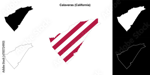 Calaveras County (California) outline map set photo