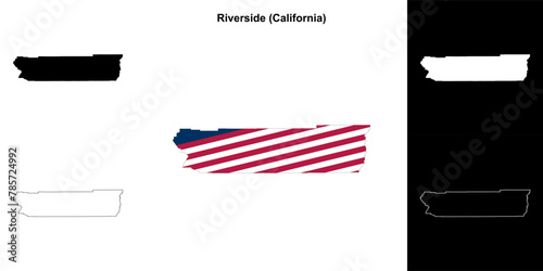 Riverside County (California) outline map set