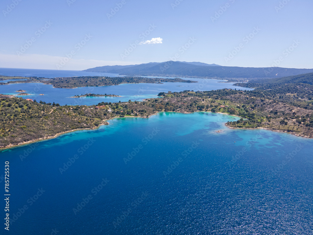 Obraz premium Sithonia coastline near Lagonisi Beach, Chalkidiki, Greece