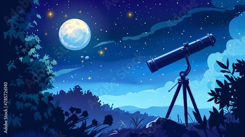 A telescope for looking at stars, planets, the Moon, and other objects in the sky photo