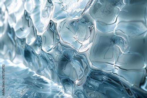 This image presents a close up of a fluid, water-like pattern with intricate reflections and refractions creating an artistic design