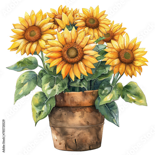 sunflower in a pot