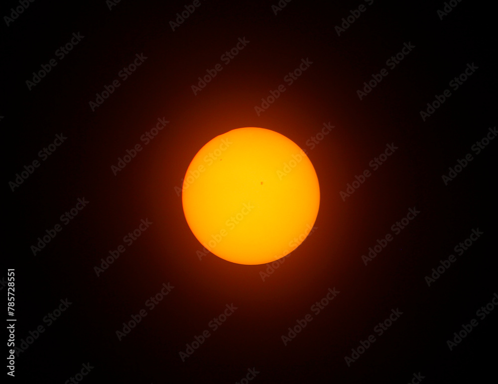 View of a Partial Solar Eclipse, After Third Contact, Sun Seen with Solar Filter, April 8, 2024, Dublin, Ohio View of a Partial Solar Eclipse, After Third Contact, Sun Seen with Solar Filter, April 8, 2024, Dublin, Ohio