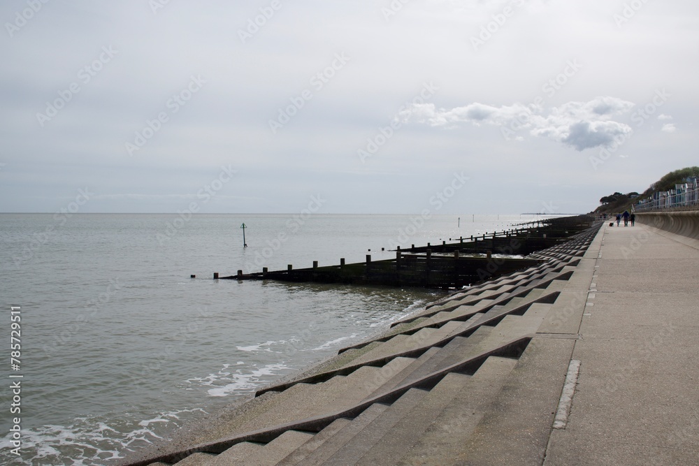 Concrete wave breakers and flood defences, Suffolk