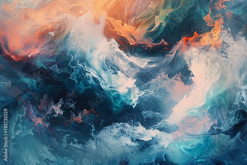 Witness the fusion of oceanic textures and vibrant colors in a captivating digital artwork photo
