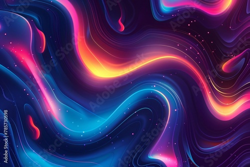Vibrant abstract background with dynamic shapes and neon gradients that evoke a sense of excitement