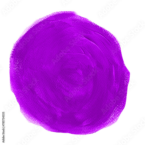 Fioletowa plama w kształcie koła - izolowany plik graficzny w formie karteczki, nalepki.