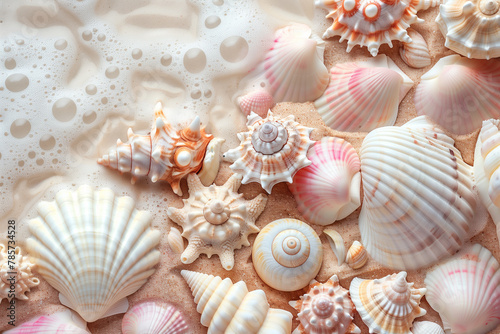 Seashells background pattern