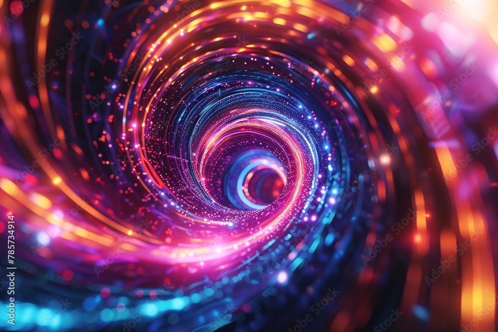 Abstract and futuristic background with vibrant neon lights and swirling patterns, immersing the viewer in a kaleidoscope of colors Abstract and futuristic background with vibrant neon lights and swirling patterns, immersing the viewer in a kaleidoscope of colors