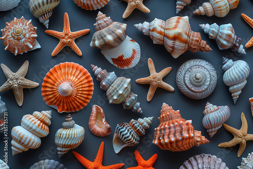 Seashells background pattern
