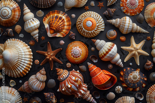 Seashells background pattern