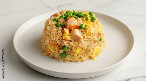 Traditional chinese fried rice with peas and eggs