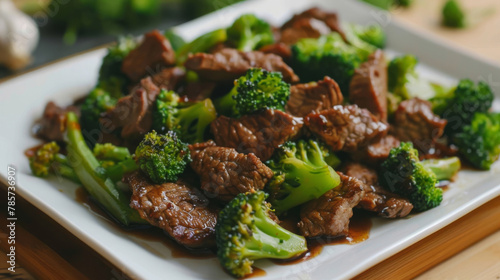 Savory beef and broccoli stir-fry dish