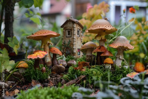 mysterious fairy garden in mushrooms, magical fantasy miniature, hidden land (4) © Iwona