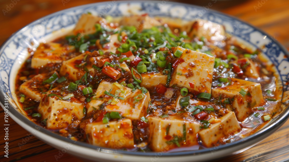 Spicy mapo tofu with fresh herbs Spicy mapo tofu with fresh herbs