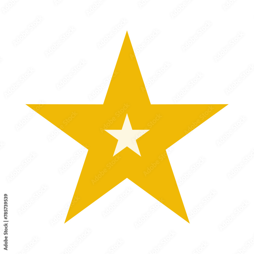 Double Five Point Gold Star Icon Double Five Point Gold Star Icon