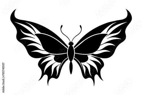 Flying butterfly with  fiery wings vector illustration 