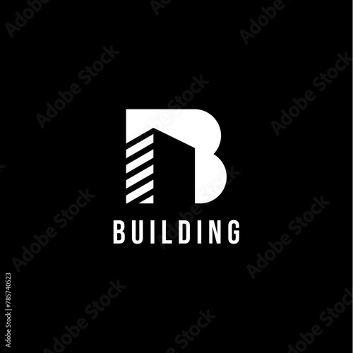 Letter B for Real Estate Remodeling Logo. Construction Architecture Building Logo Design Template.