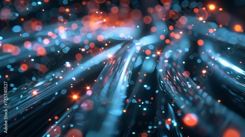 network cables with fiber optical background photo