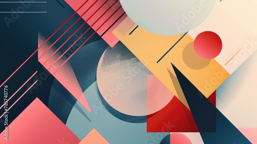 Modern Abstract Illustrations of Geometric Shapes and Objects for Music, Art, Painting, or Sculpture Exhibition