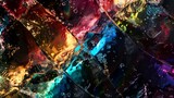 A rainbow colored liquid is seen. Liquid metal, crystalline and geological forms. Generated by artificial intelligence.