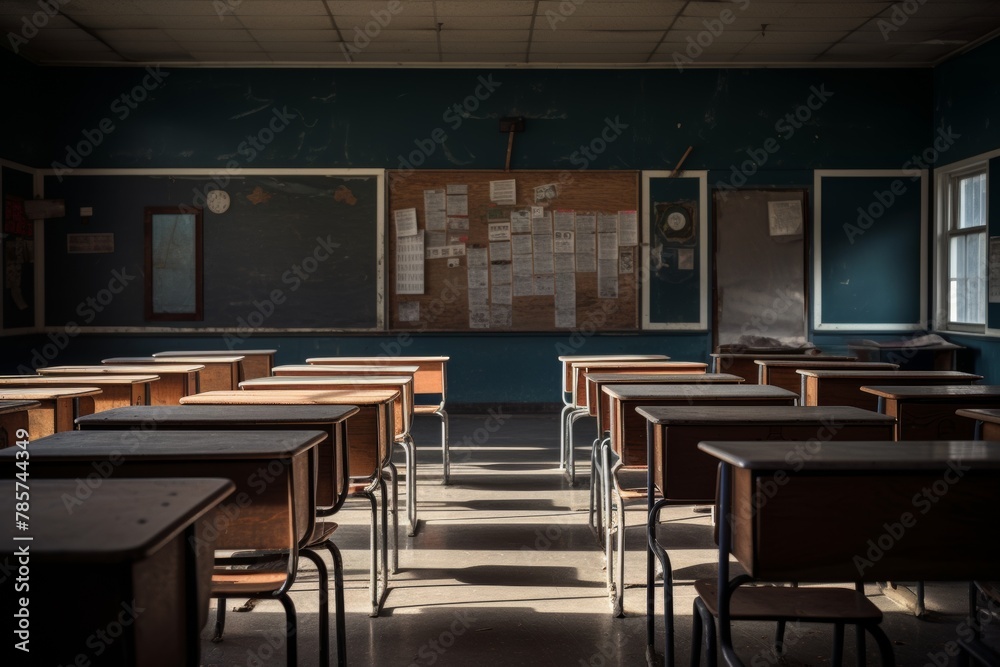 Fototapeta premium Empty classroom at a school