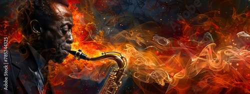 Jazz music background poster band instrument concert piano art abstract. Background jazz saxophone music flyer illustration design party festival singer orchestra player musician fest banner guitar. photo