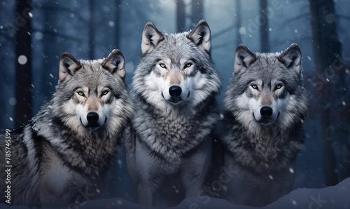 Wolf Guardians of the Wild, A Trio of Wolves.