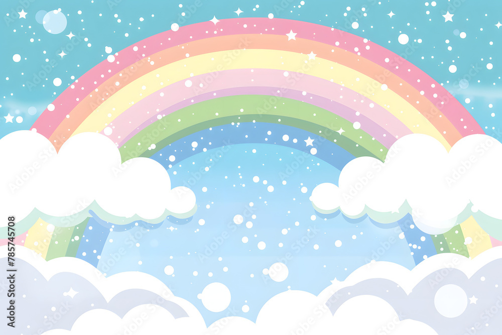 Illustration of Rainbow fantasy background.