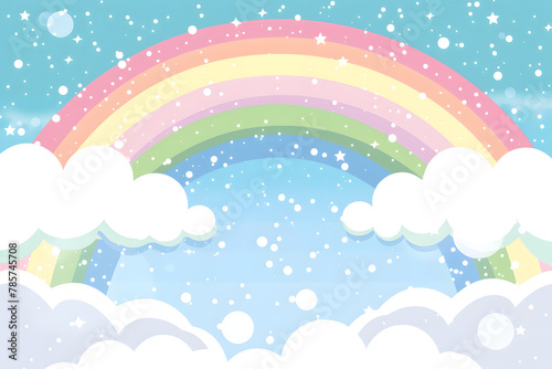 Illustration of Rainbow fantasy background.