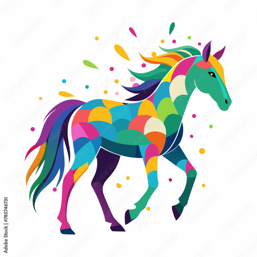 Obraz premium horse, animal, vector, illustration, farm, stallion, 