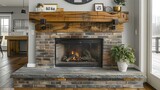 Cozy Industrial-Chic Fireplace with Reclaimed Elements. Concept Home Decor, Industrial Style, Reclaimed Materials