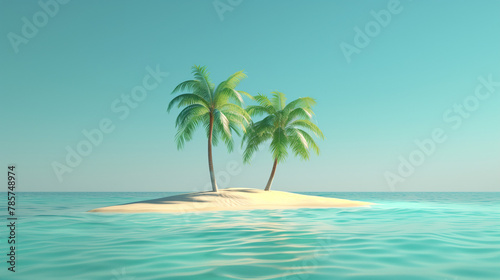 tropical island with palm trees © M. Media