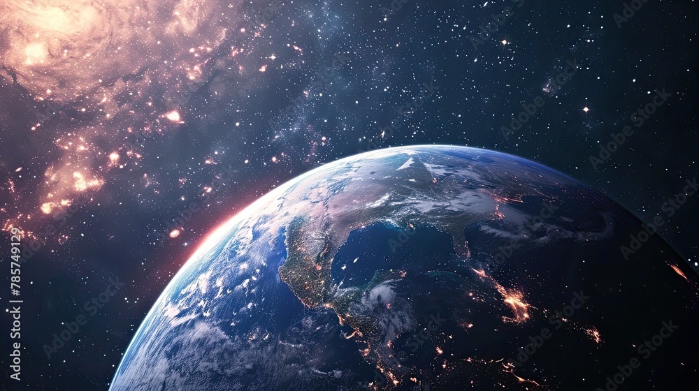 Obraz premium planet Earth in galaxy space, abstract astrological background.