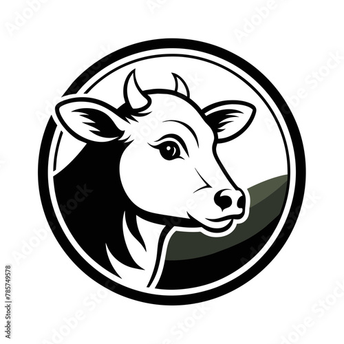 Create Your Own Cow Icon Circle Logo Vector Drawing Guide