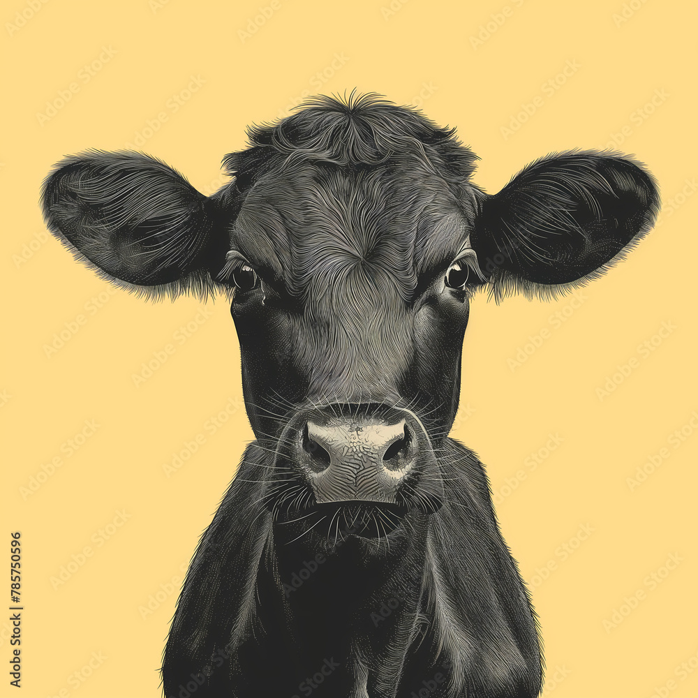 Eid al-Adha card template: Poster design featuring a cartoon cow, decorated with Islamic motifs, celebrating the Muslim holiday with an illıstration style Eid al-Adha card template: Poster design featuring a cartoon cow, decorated with Islamic motifs, celebrating the Muslim holiday with an illıstration style