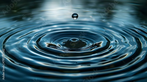 Ripple Effect: A Symphony of Hydration and Tranquility. Concept Hydration Benefits, Water Ripples, Tranquil Scenes, Health & Wellness, Peaceful Reflections