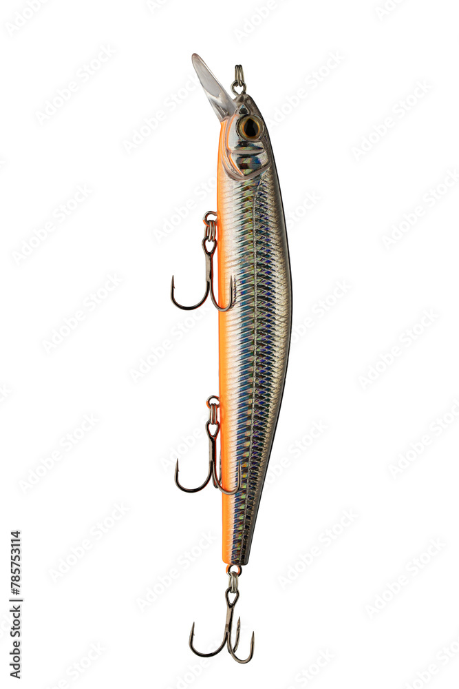 fishing bait, wobbler, baubles with hooks isolated on a white background