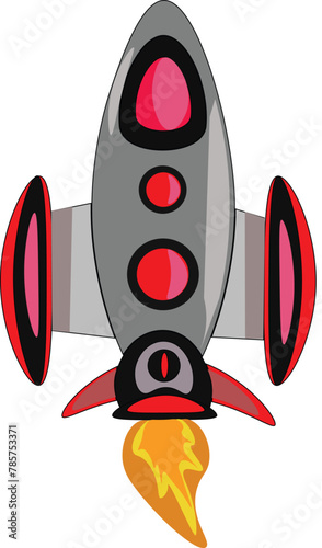 Rocket, space vehicle, white background