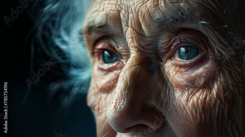 Portrait of a thoughtful elderly woman